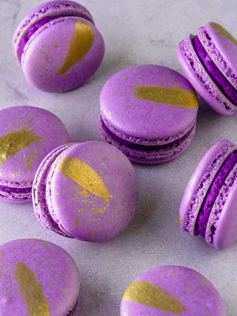 French Macarons with Taro Buttercream (French Method)